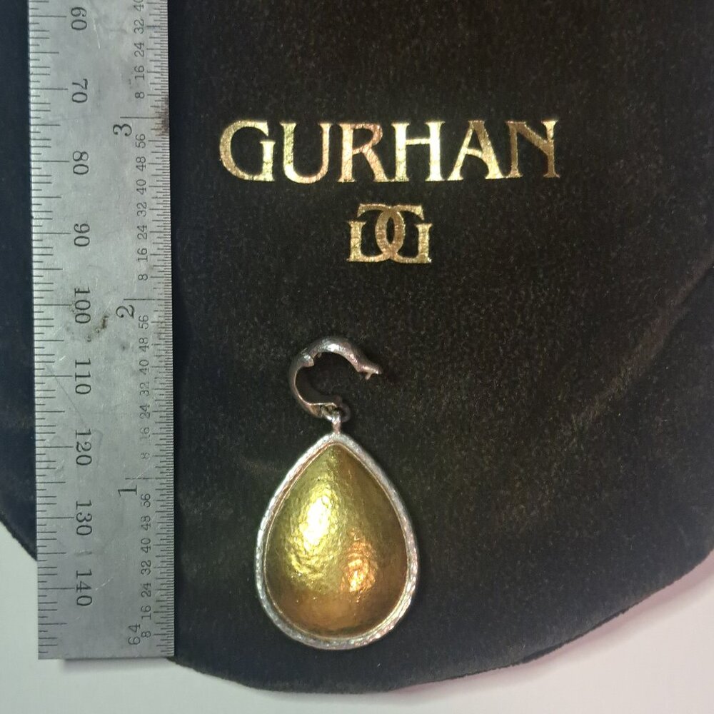 Gurhan Sterling and 19k Gold Teardrop Pendant